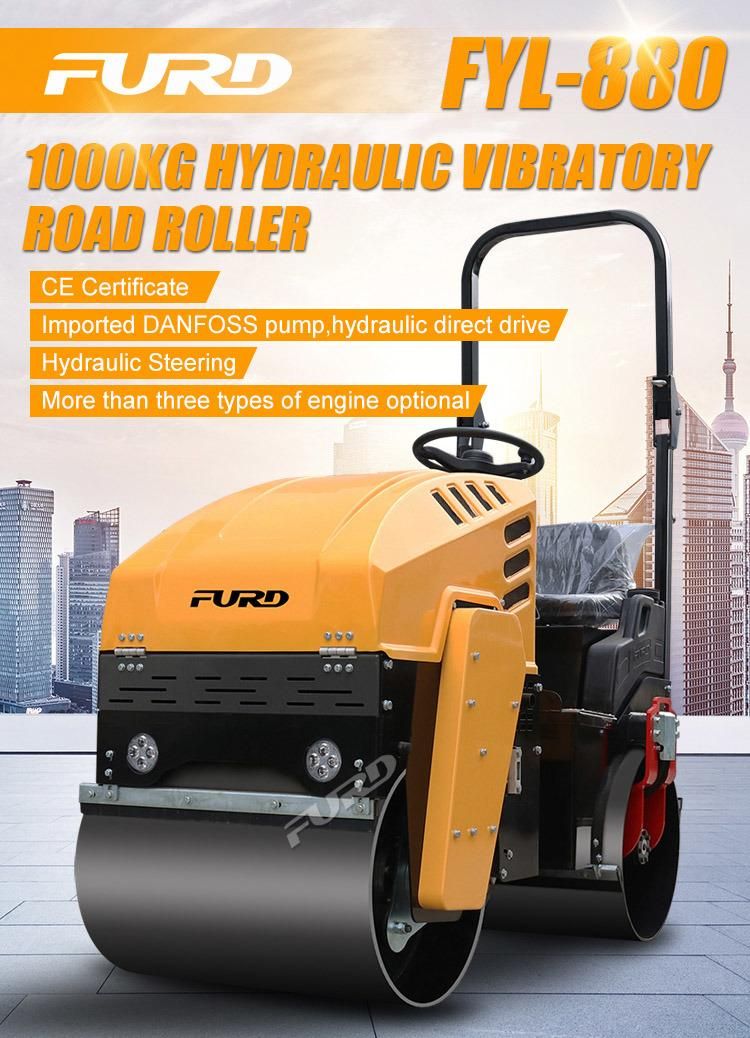 Ce Approved 1 Ton Double Drum Road Roller