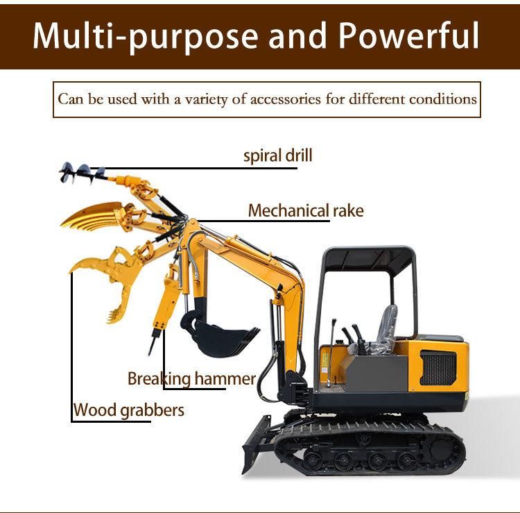 1.6t Hydraulic Mini Crawler Excavator Mini Excavator Price Excavator Parts