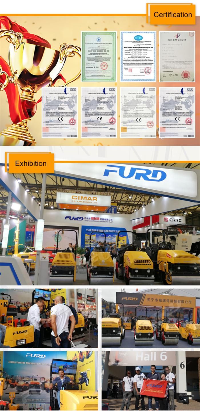 1 Ton Vibration Drum Roller Tandem Road Roller with High Quality