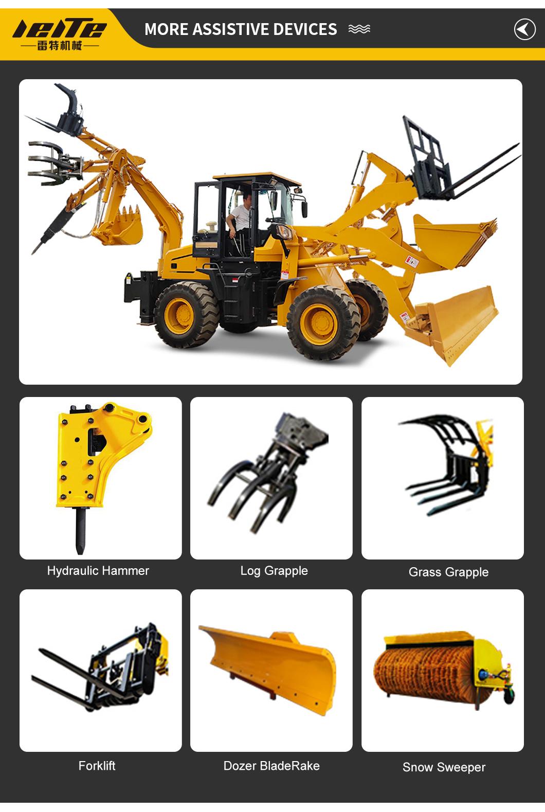 4WD Small Hydraulic Ractor with 0.32cbm Front End and Backhoe Loader