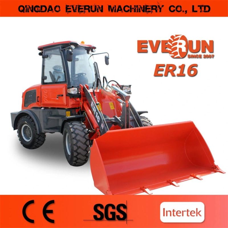 Earth-Moving Ce Approved Machine Everun Brand 1.6ton Er16 Mini Wheel Loader