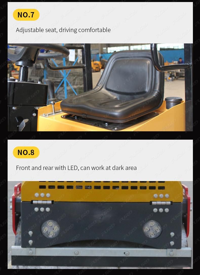 1 Ton Hydraulic Articulated Steering Tandem Asphalt Road Roller Compactor