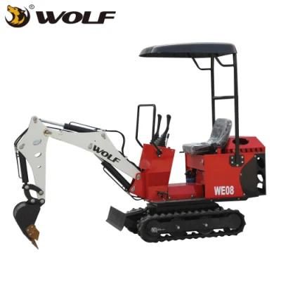 Wolf 0.8 T/Ton CE/Euro5/EPA Crawler with Cabin Micro/Small/Mini Digger/Excavator Price for Sales