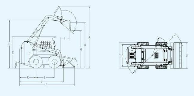 Skid Steer Loader with Big Angle Broom
