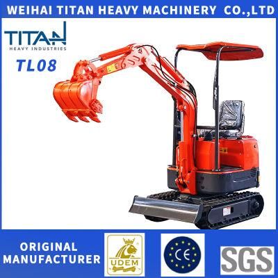 China Mini 800kg Mini Digger Bagger Pelle for Sale with Koop Euro 5 Diesel Engine