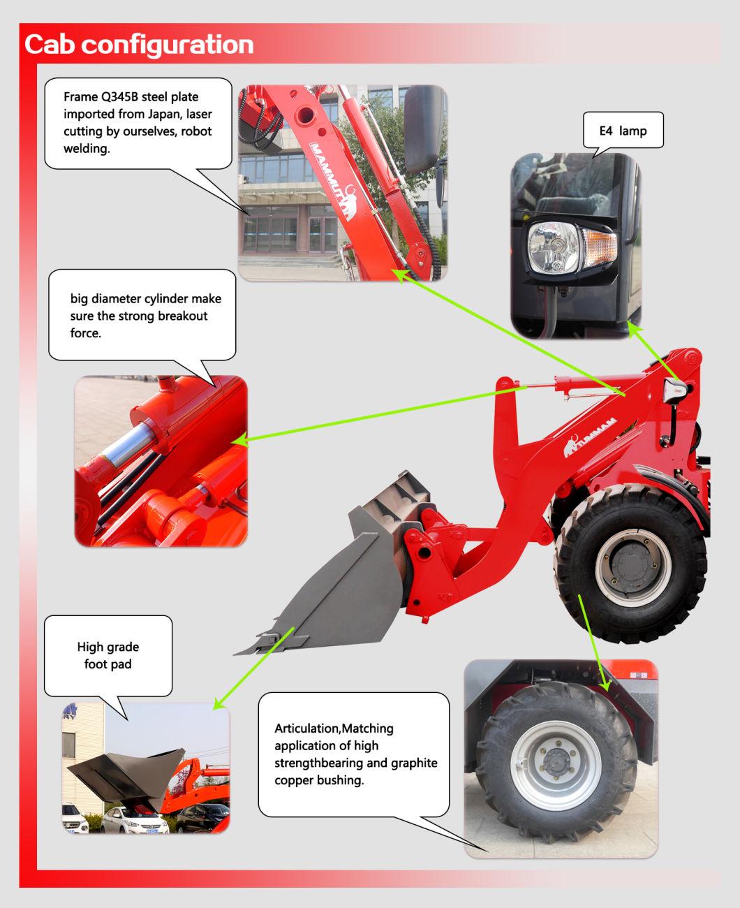 Chinese Diesel Mini Wheel Loader with Pallet Hydraulic Control Valve