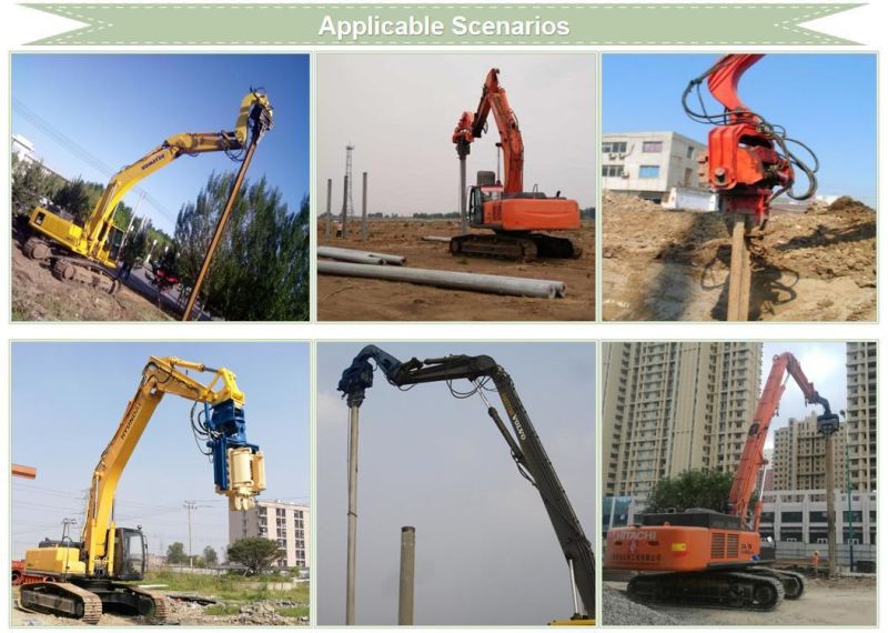 Free Shipping Cat324 Excavator Sheet Pile Vibro Hammer with Installation Pipelines