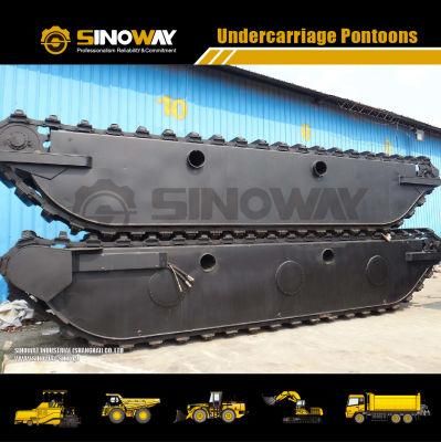 Hitachi Amphibious Excavator with Undercarriage Pontoon and Water Tank