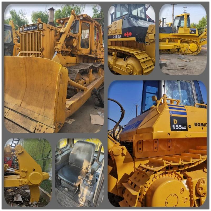 Used Crawler Tractor Komastu D155-1 D155A D155AX-5 Bulldozer Construction Machinery