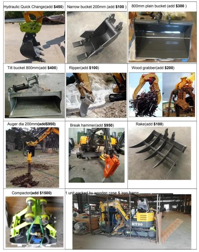 China Agricultural Use Farm Use House Use Ht10 Mini Excavator for Sale