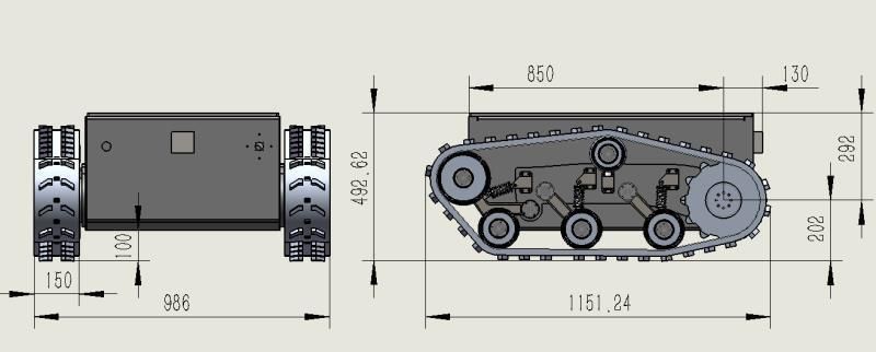 Rubber Track Undercarraige with 300kg Load and Aiti Vibration Constuction