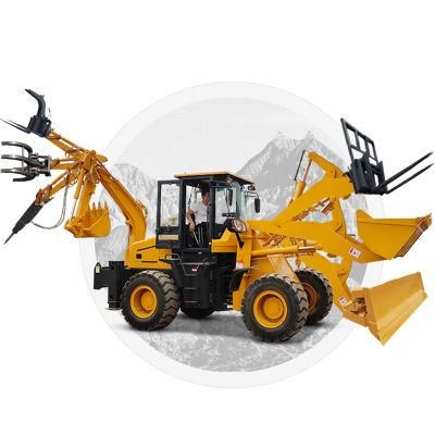 CE Certified All Terrain Cheap Hydraulic Hammer Backhoe Loader Mini Wheel Backhoe Loader Backhoe Sale