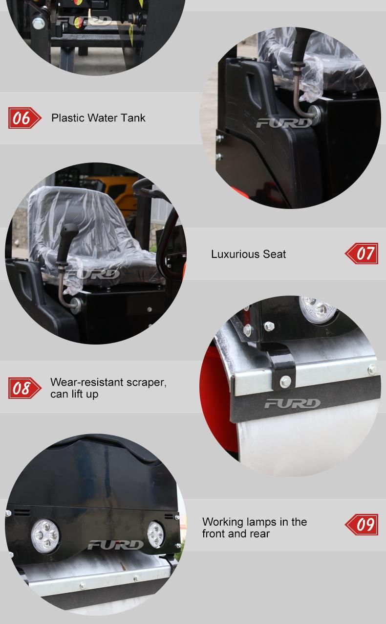 1 Ton Double Drum Asphalt Compact Road Roller in Low Price