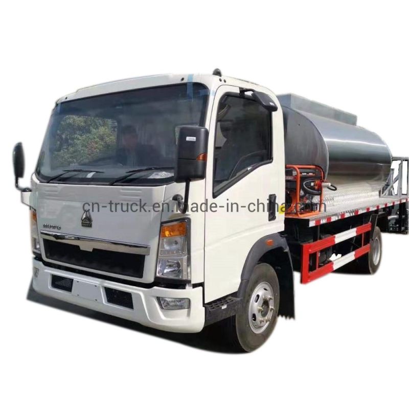 Factory Sales HOWO 4ton 5ton 6ton Asphalt Tank Vehicle Bitumen Sprayer Truck