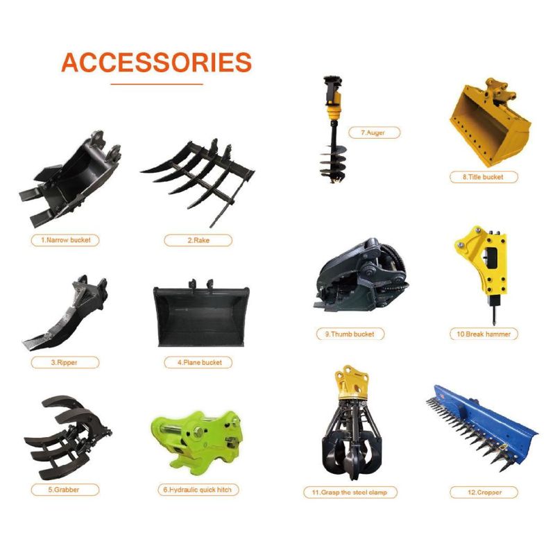 1ton Construction Equipment Small Mini Excavator Articulated From China