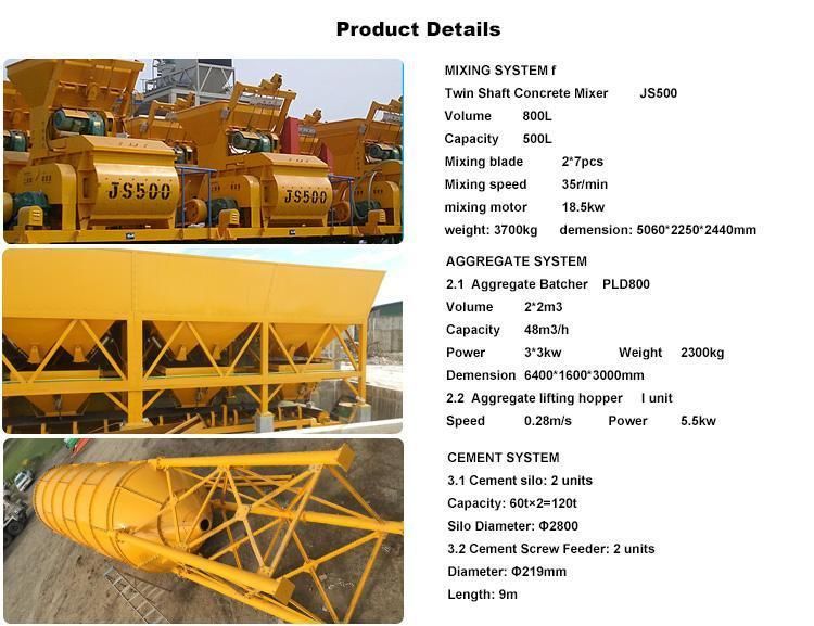 High Efficiency 25m3h / Hzs25 Concrete Batching Mixing Plant