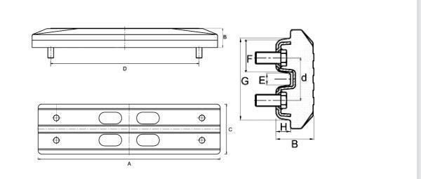 Rubber Pad 400mm Width 135mm Pitch Bolt on for Excavator