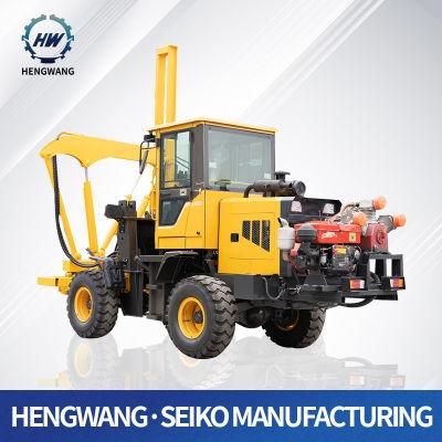 Hydraulic Guardrail Post Installing Loader Mounted Pile Driver Machine