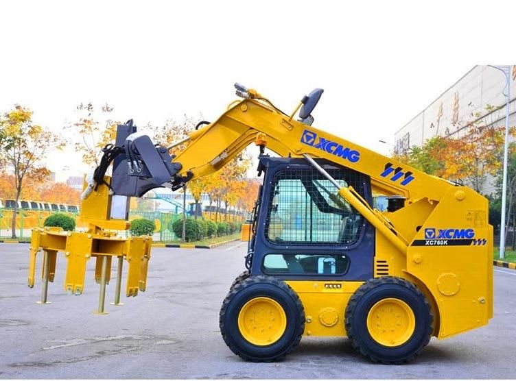 XCMG Official Xc760K Chinese Mini 1 Ton Skid Steer Loader with Attachments for Sale