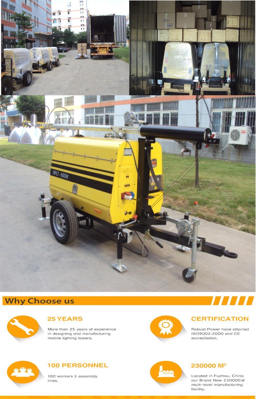 Auxiliary Power Supply Mobile Diesel Generator Light Power