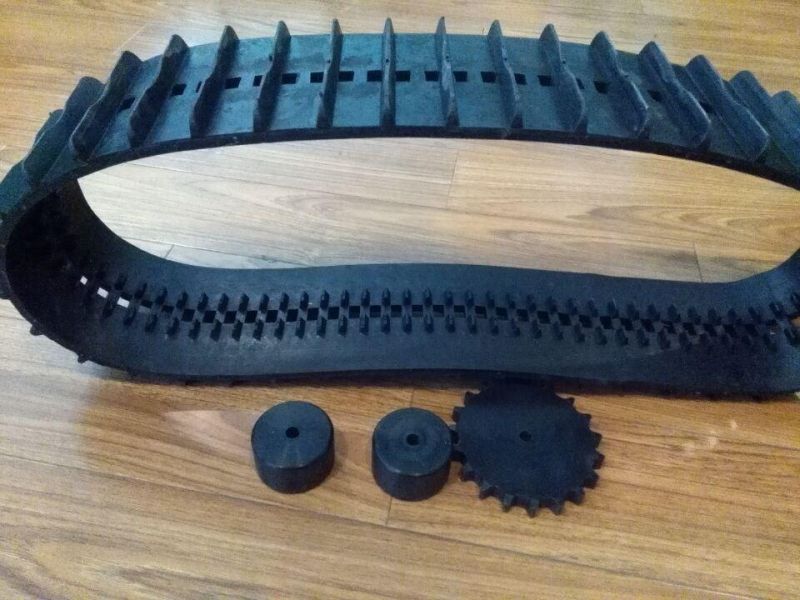 Supplier Small Robot Rubber Track with Wheels (130*18.5*74)