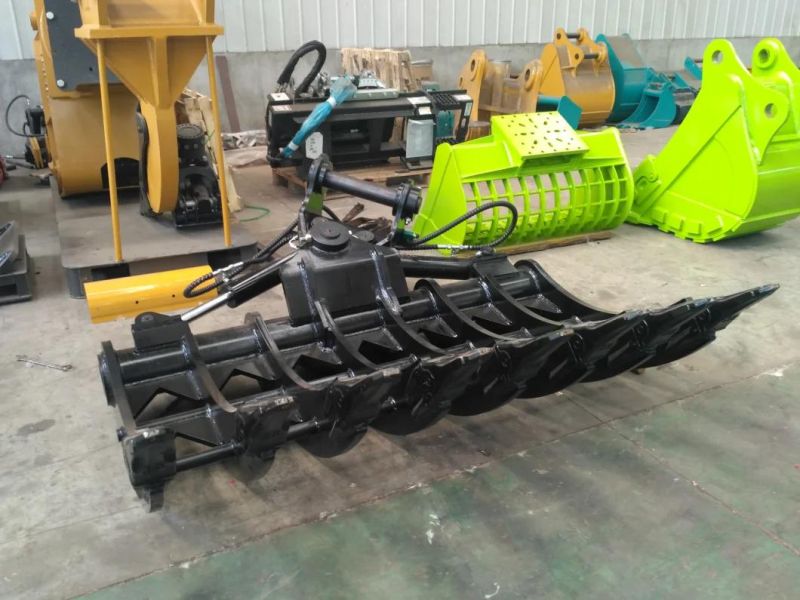 Excavator Tilting Root Rake with Changeable Teeth for Jcb Js200