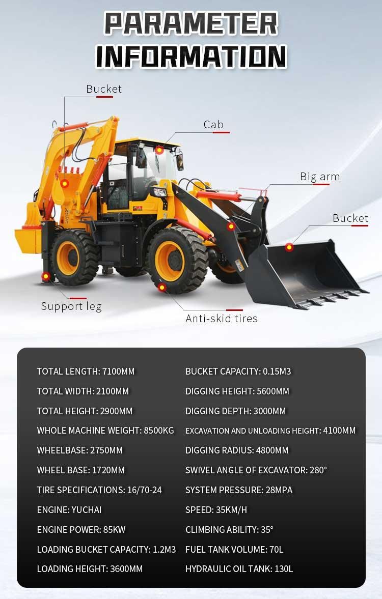 Jcb Mini Backhoe Loader 2 Ton for Sale Wheel Backhoe Excavator Loader Backhoe Mini Retroexcavadora