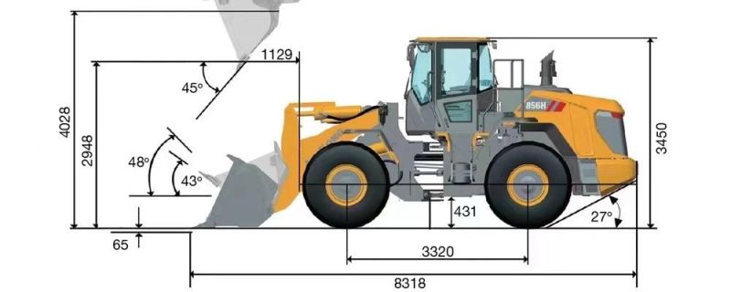 Earth Moving Loader New 5 Ton Liugong 856h 3cbm Wheel Loader