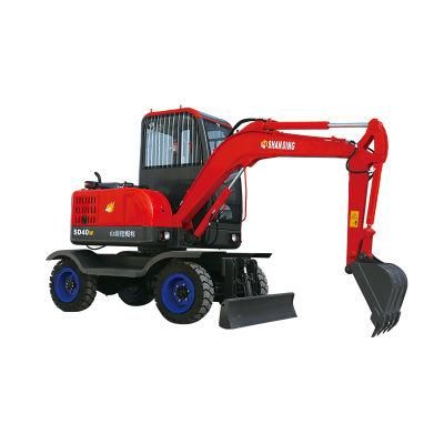 Shanding Factory 4 Ton Mini Small Wheel Excavator Digger Cheap Price Made in China for Sale Model SD40W-8