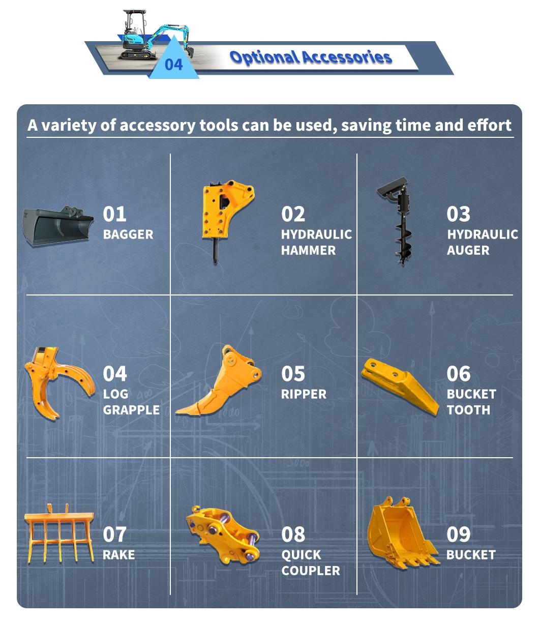Jining Factory 1.5t Mini Excavator Ere18 Small for Multifunction Use