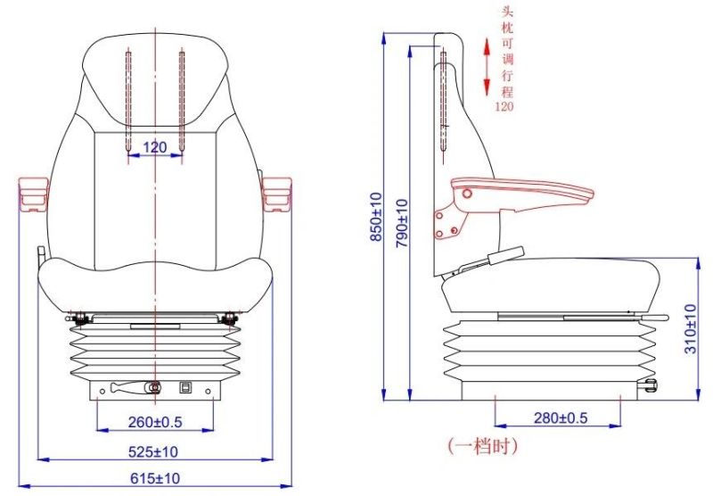 Construction Suspension Seat for Bus Drivers
