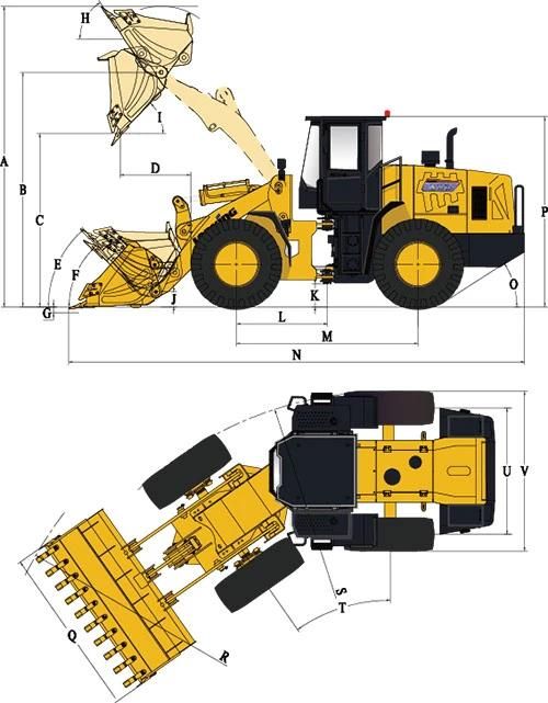 Lonking 5 Ton Wheel Loader Cdm853 Front End Loader