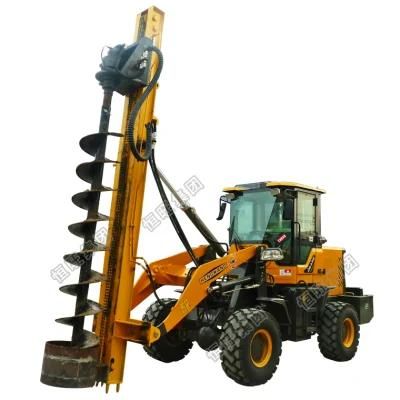 Tractor Wheels Mounted Screw Pile Driver Machine Roatary Piling Driver