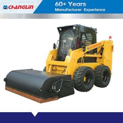 Changlin Official Skid Steer Loader with Sweeper CE EPA4 Euro5