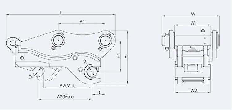 Hydraulic Quick Hitch Excavator Quick Coupler for Connecting Bucket