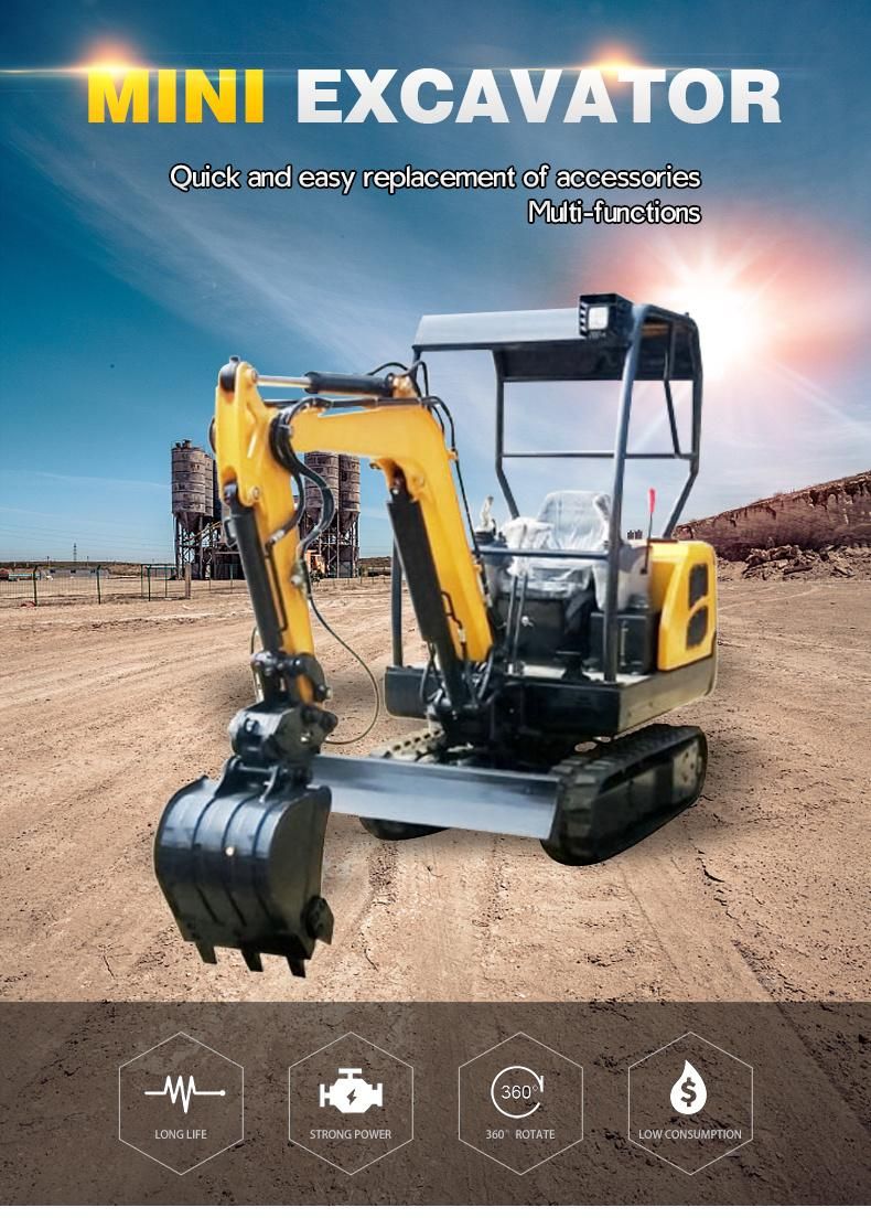Digger Rubber Tracks Hydraulic Infront Mini-Excavator