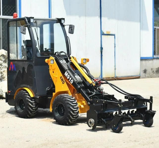 Farm Machinery Small Bucket Wheel Loader with Rear Rotary Tiller/Plough