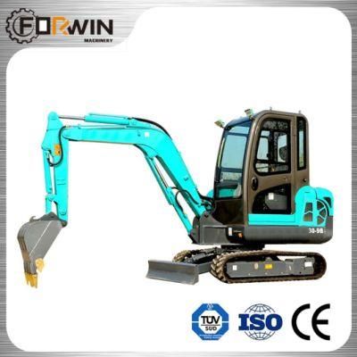 Construction Machinery Equipment Fw30-9 Mini and Small Hydraulic Backhoe Rubber Crawler Belt Track Excavators with Canopy for Sale