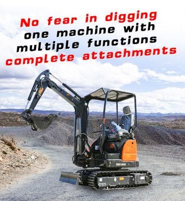 Chinese Cheap 1.8ton Mini Rubber Crawler Excavator