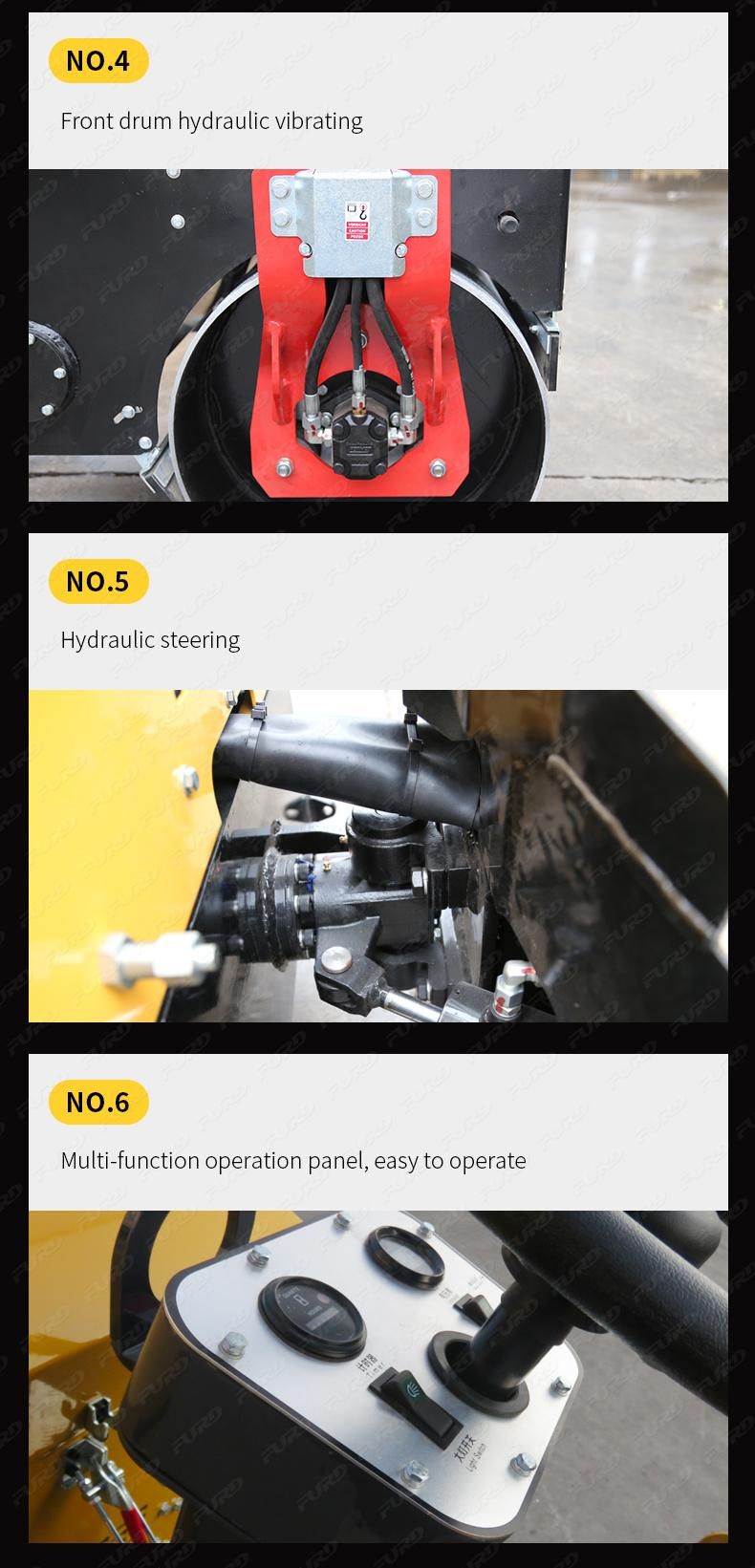 1 Ton Hydraulic Articulated Steering Tandem Asphalt Road Roller Compactor