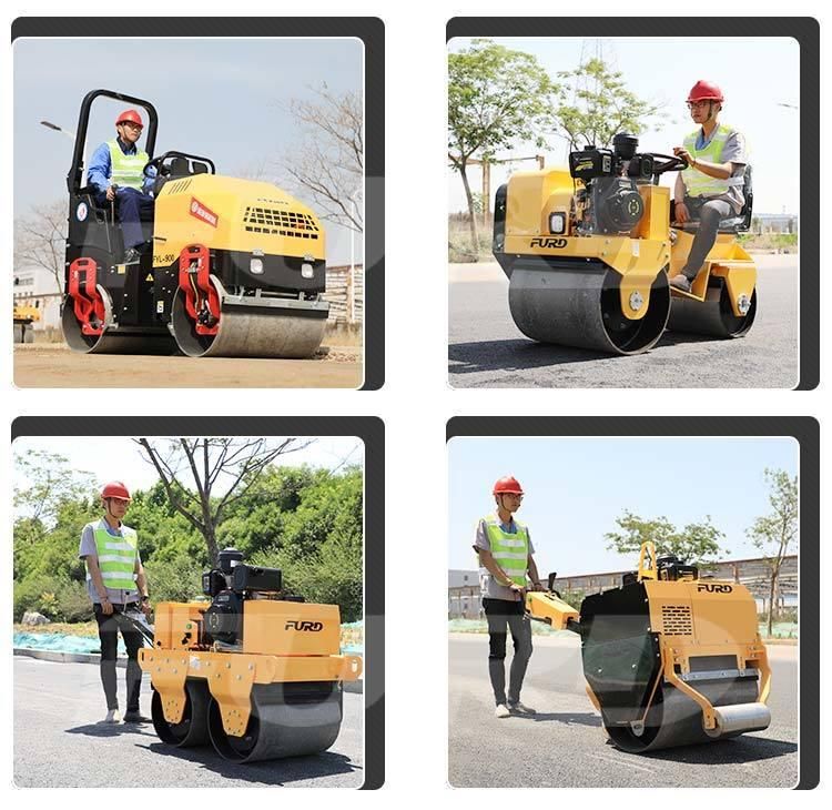 2ton Mini Double Drum Compactor Vibratory Roller Asphalt Roller for Sale Fyl-900
