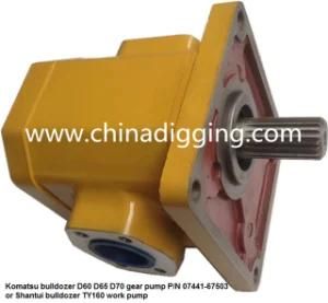 Komatsu Bulldozer D60 D65 D70 Gear Pump P/N 07441-67503or Shantui Bulldozer Ty160 Work Pump