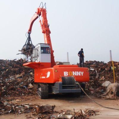 Bonny 50ton Electric Hydraulic Material Handling Machine Handler on Track for Scrap and Waste Recycling