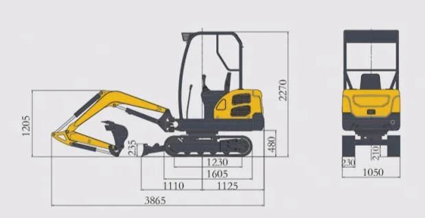 China EPA Approved Family Use Ht18 1.8 Ton Diesel Engine Crawler Type Mini Excavator Digger Excavator for Sale