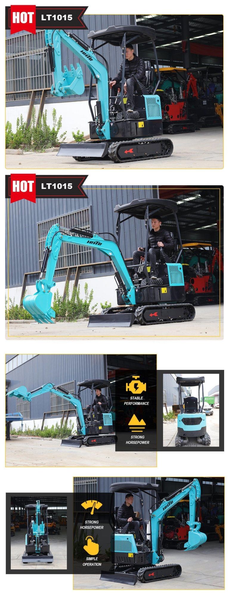 Micro Digger Hammer 1.5 Ton Mini Excavator Small Bagg Hydraulic Micro Digger for Sale Mini Diggers for Digger