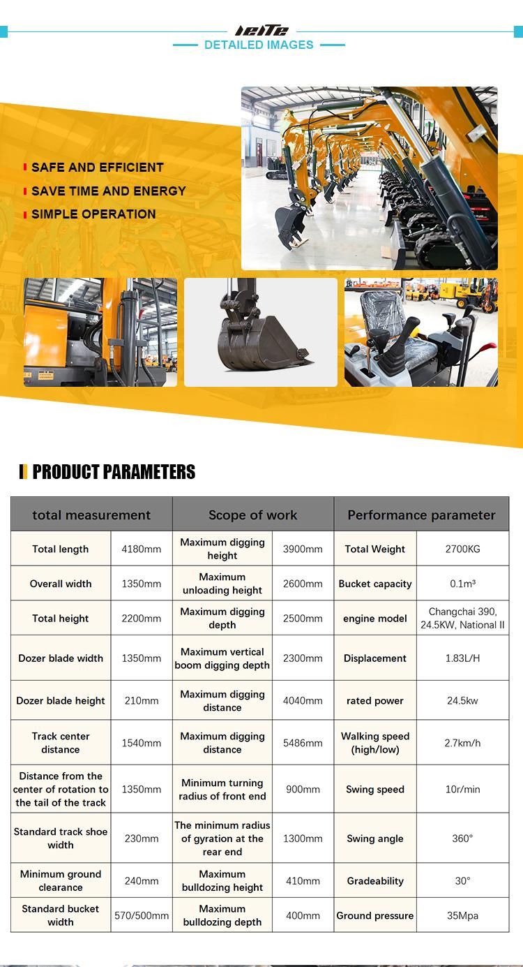 Hot Sale Wholesale Lt1030 3 Ton Clamshell Bucket Best Mini Excavator 3 Ton Digger for Sale
