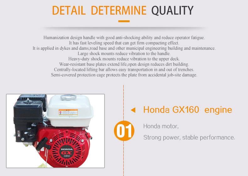 5.5HP 30kn Hzr-160 Reversible Plate Compactor for Sale