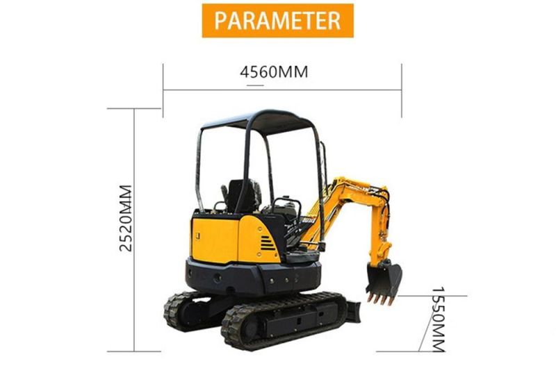 Mini Hydraulic System Bulldozer Small Rubber Steel Crawler 1200kg Excavator Price for Sale