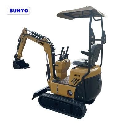 Sunyo Mini Excavator Sy10 Model Excavator Is Crawler Excavator Good Construction Equipment as Backhoe.