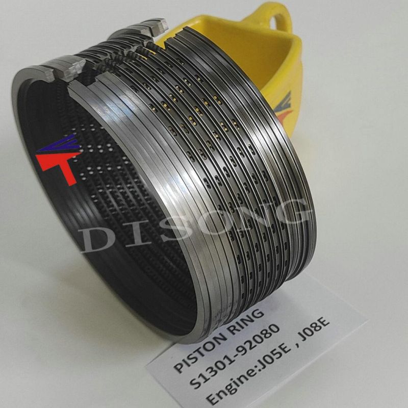 High Quality Diesel Engine Mechanical Parts Piston Ring S1301-92080 for Excavator Sk200-8 Sk300-8 Engine J05e J08e Generator Set